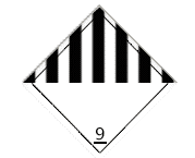 КЛАСС 9 — вещества с относительно низкой опасностью при транспортировании, не отнесенные ни к одному из предыдущих классов, но требующих применения к ним определенных правил перевозки и хранения
